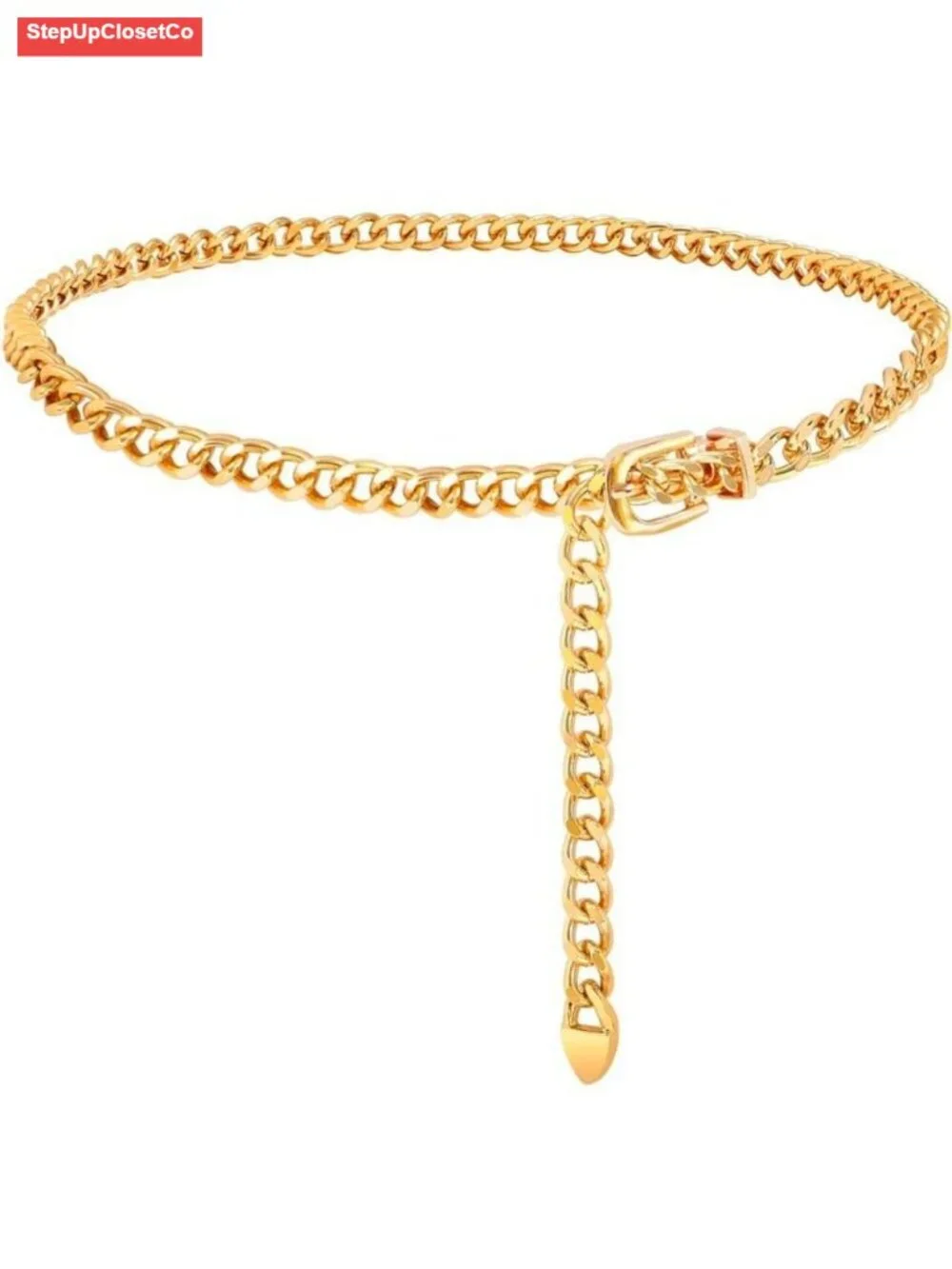 Trendy Metal Chain Belt for Women Adjustable Waist Belt for Dresses